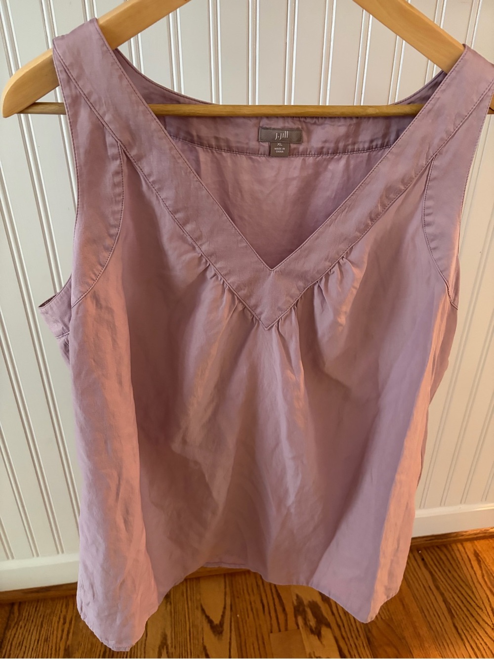J. Jill Dusty Lavender Silk Blend V-Neck Top
